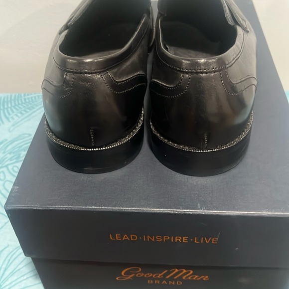 Joseph Abboud Black Leather Penny Loafers - Picture 3 of 8